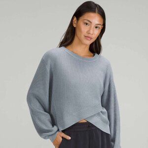 Lululemon Reversible Crossover Sweater W3EQNS Chambray - Size 10 Cashmere Bamboo